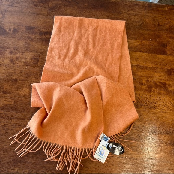 NWT Portolano 100% cashmere scarf orange - Picture 1 of 10